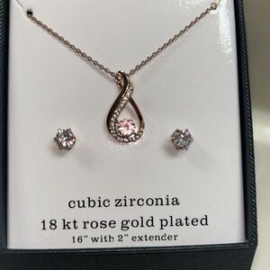 Rose gold Necklace and earring jewelry set! ✨ Brand new!